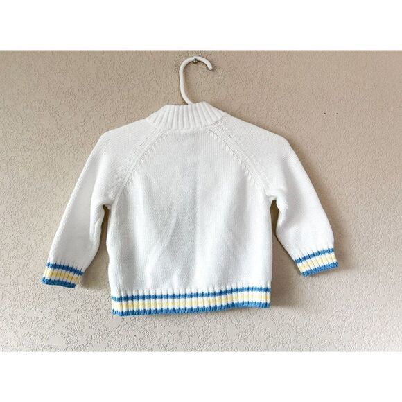 Janie & Jack Nautical Anchor Zip Front Sweater Jacket Size 6-12M - Picture 4 of 4